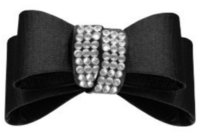 Crystal Black Bow Shoe Clips from Clean Heels
